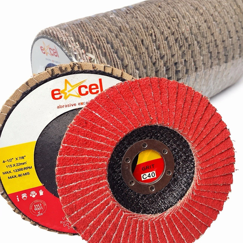 High Performance Ceramic Flap Disc - 125mm 40 or 60 Grit (Box of 50)
